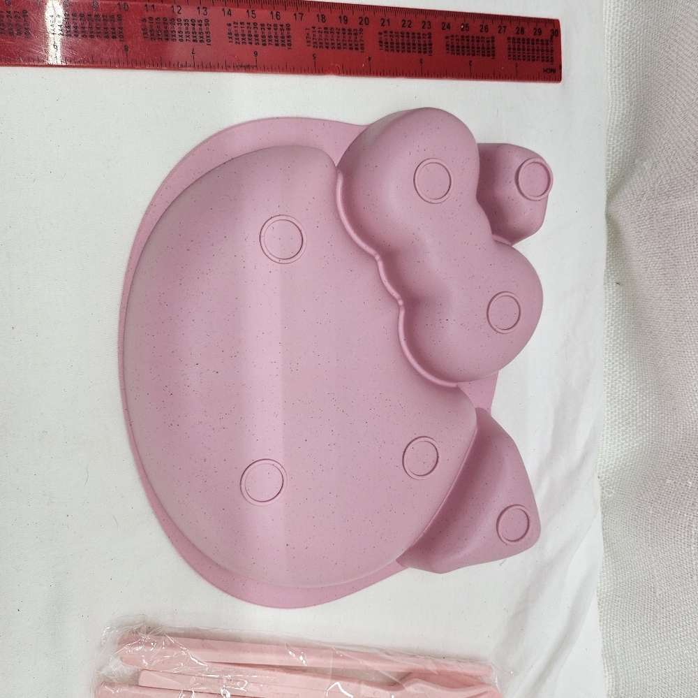 Hello Kitty Plate with Utensils - New - Picture 2 of 2